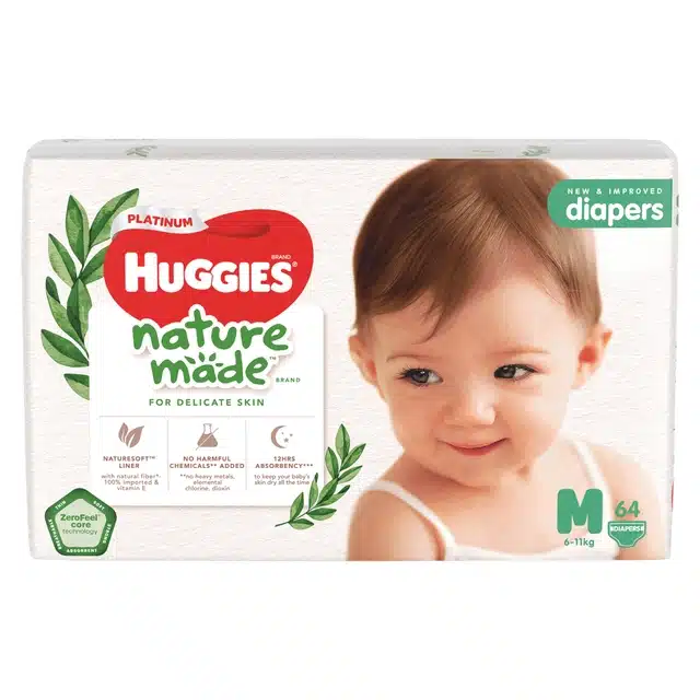 bim-ta-dan-huggies-naturemade-size-m64-cho-be-tu-6-11-kg-ec Thấm hút vượt trội giúp làn da bé luôn khô ráo, thoáng mát, ngăn hăm tã Ba mẹ thêm yên tâm khi lựa chọn sản phẩm bỉm Huggies Nature made không chứa các hóa chất độc hại. Khả năng thấm hút vượt trội giúp vùng mông bé luôn khô thoáng suốt 12 giờ để bé thoải mái và có giấc ngủ ngon suốt đêm. Tã dán Huggies Platinum nature made siêu cao cấp size NB 60 miếng (Dưới 5 kg) - Thấm hút Hướng dẫn sử dụng Tã dán Huggies Platinum nature made siêu cao cấp size NB 60 miếng (Dưới 5 kg) - Hướng dẫn sử dụng Sản phẩm liên quan: bỉm Huggies Platinum size M, tã dán Bobby, tã quần Huggies Platinum size L, bỉm Bobby