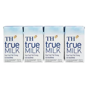 Sữa tươi tiệt trùng có đường TH True Milk 4*110ml 2 loc 4 hop sua tuoi tiet trung co duong th true milk 110ml 2134330